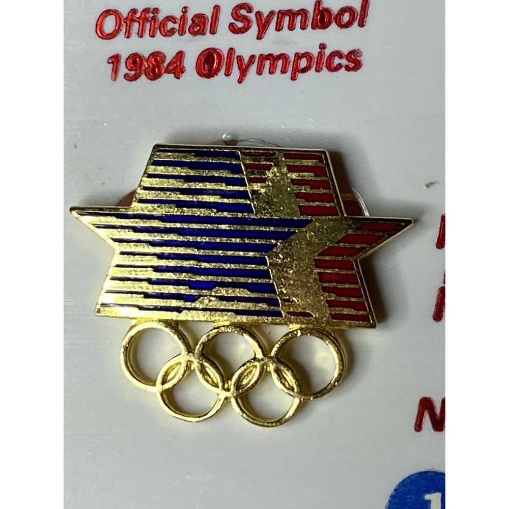 VNTG 1984 Los Angeles Olympics Stars In Motion Lapel Pin Brooch  Handcrafted NEW